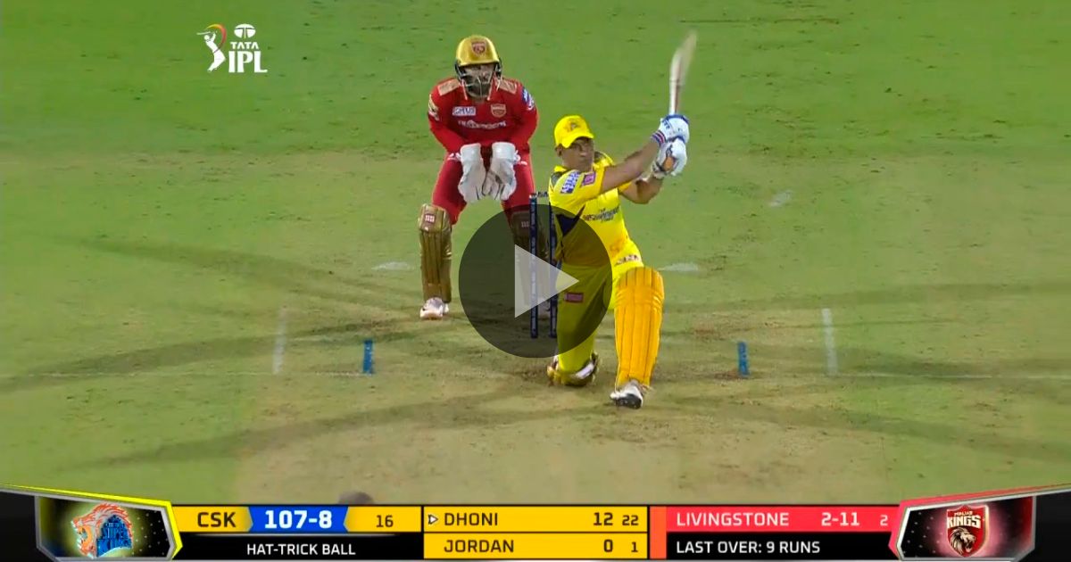 dhoni 6 video in csk vs pbks match