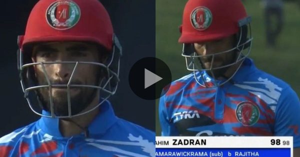 AFG vs SL: इब्राहिम जदरान सिर्फ 2 रन से शतक से चूके, पवेलियन लौटते वक़्त आँखों से छलका दर्द, वायरल हुआ वीडियो –